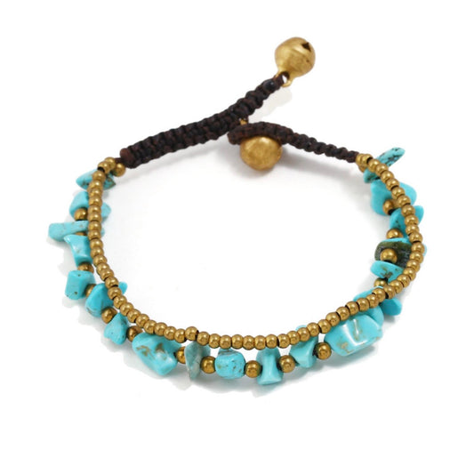 Turquoise & Amethyst Anklets